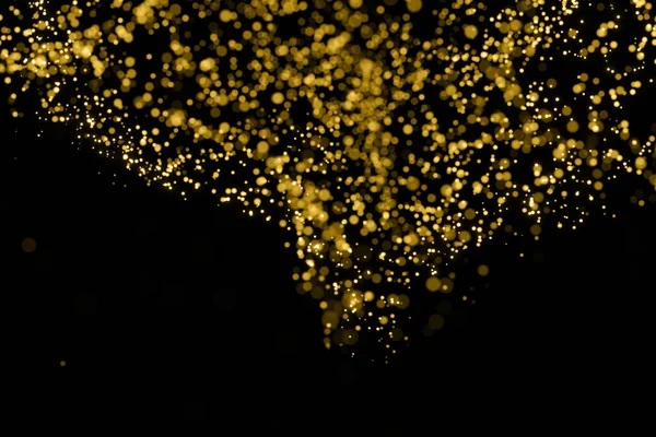 黑色背景上的金色3D粒子 — 图库照片