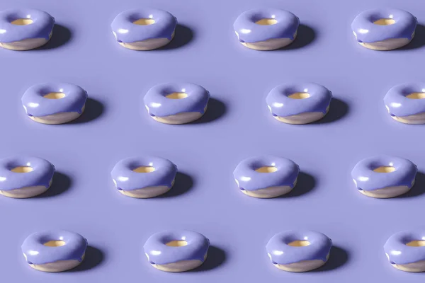 3d renderização de donut padrão envidraçado com cor violeta do ano 2022 — Fotografia de Stock