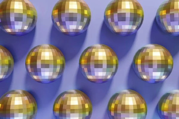 3d renderização de festivo brilhante dico bolas padrão — Fotografia de Stock