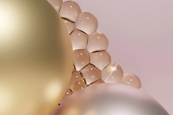 3D καθιστούν όμορφο χρυσό σταγονίδια του ορού προσώπου για το έργο ομορφιάς σας — Φωτογραφία Αρχείου