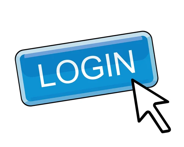 Login button with cursor pointer — Stock Vector