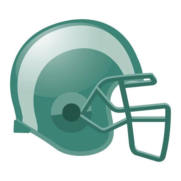 Футбольний шолом зеленого кольору з білою смугою — стоковий вектор
