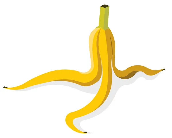 Banana Peel On A White Background Vector Illustration On White