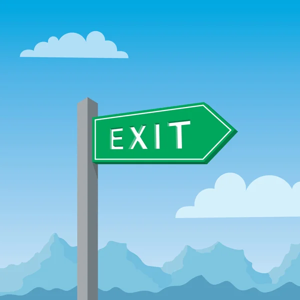 Zelený znak post exit — Stockový vektor