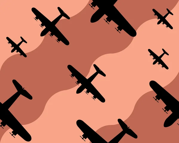古い爆撃機背景、シームレスなパターン — ストックベクタ