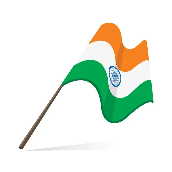 Indien flagg, flagga för Republiken Indien — Stock vektor