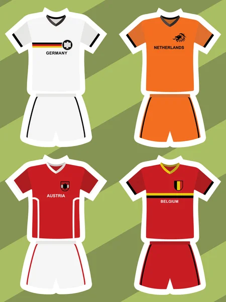soyut futbol formaları, Almanya, Hollanda, Avusturya ve Belçika kümesi