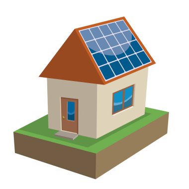 Güneş panelleri kutsal kişilerin resmi, vektör çizim