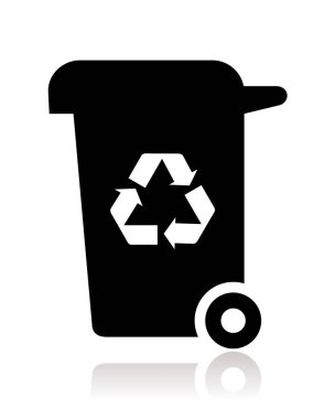 recycle bin icon. flat design. vector illustration.