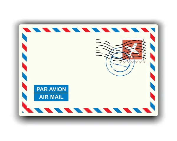 Postal Card Envelope Text White Background —  Vetores de Stock