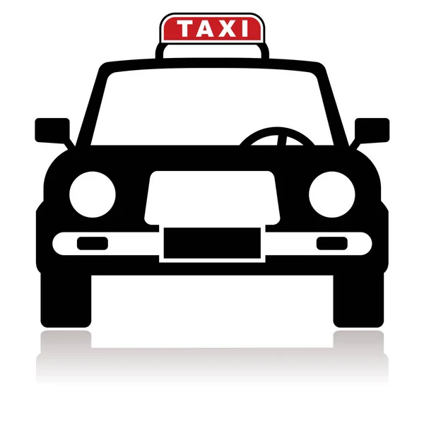 Simple Taxi Icon White Background — Vetor de Stock