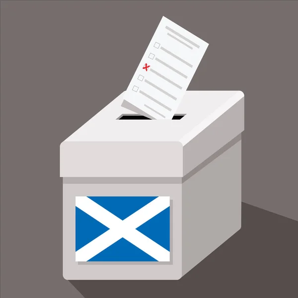 Election Box Scotland Flag Vector Illustration — Stock vektor