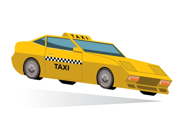 Yellow Taxi Car White Background Vector Illustration — Stockvector