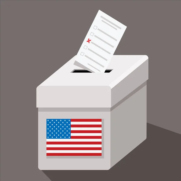 Election Box Usa Flag Vector Illustration — Stock vektor