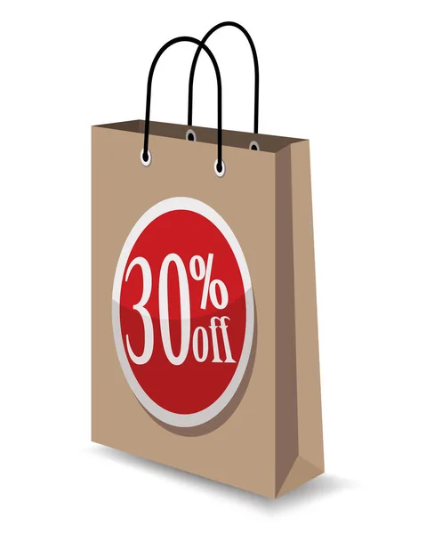 Shopping Bag Percent Sale Vector Illustration — Vetor de Stock