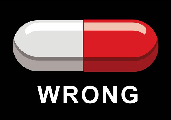 Wrong Medicine Sign Vector Illustration — Stockvector