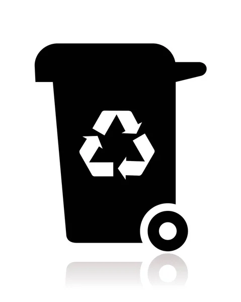 Recycle Bin Icon Flat Design Vector Illustration — Stock Vector