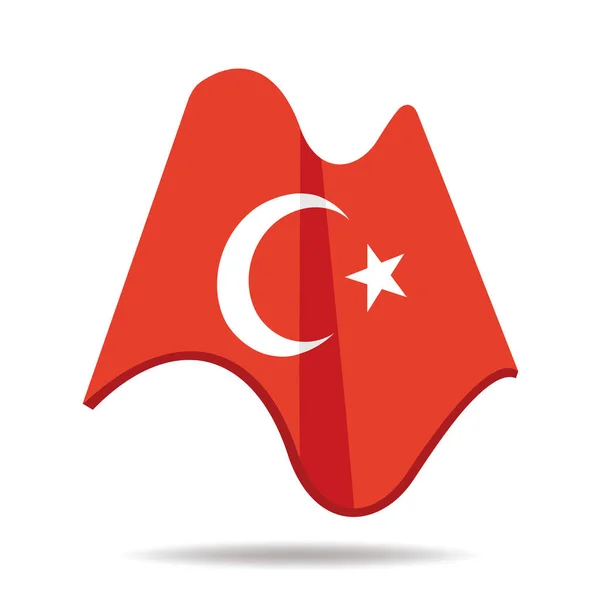 Turkey Flag Icon Vector Illustration — 스톡 벡터