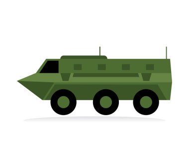 APC vehicle, armored personnel carrier, military vehicle, battle taxi, vector illustration