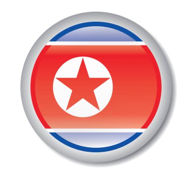 North Korea flag badge on white 