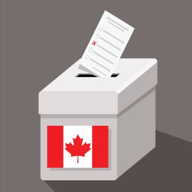 oy sandığı Kanada bayrağı ile