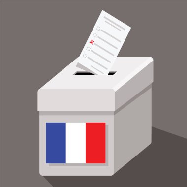 ballot box with flag of France