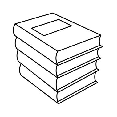 books stacked one to another, blank editable cover