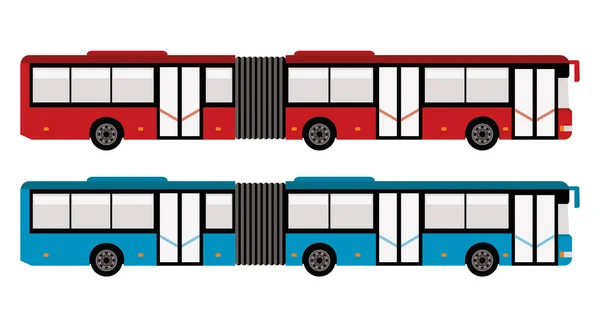 Storstadsbuss Röd Och Blå Färg — Stock vektor