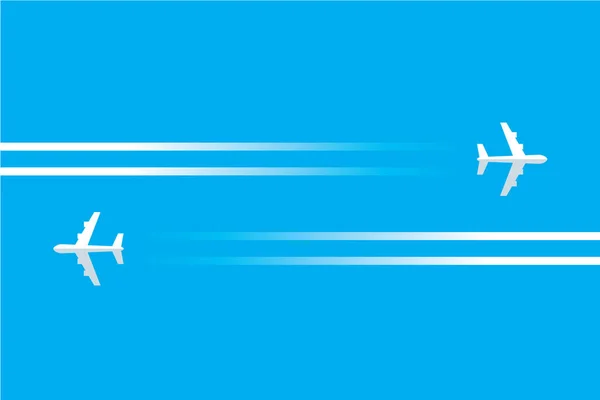 Aviões Com Trilhas Céu Azul —  Vetores de Stock