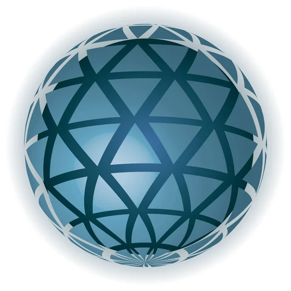 Three Dimensional Blue Ball Grid Design — Stock Vector