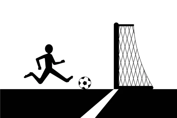 Jugador Fútbol Marca Gol — Archivo Imágenes Vectoriales