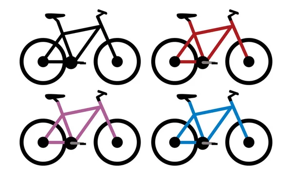 Bmx Bike Set Black Red Blue Violet Color — Stock Vector