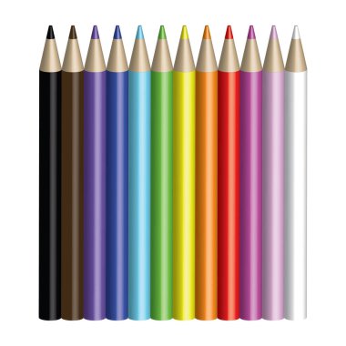 pencils in various colors arranged randomly