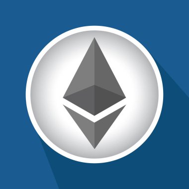 ethereum simgesi mavi arkaplanda izole edildi