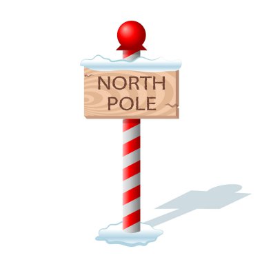north pole sign, colorful illustration
