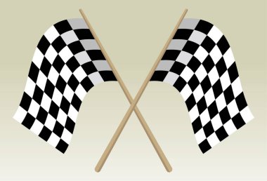 two race flags waving together