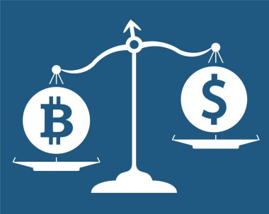 Ölçekli bitcoin ve dolar