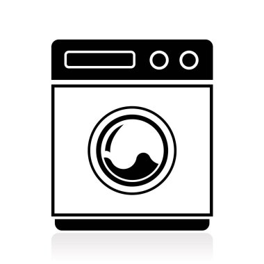 çamaşır makinesi, siyah ve beyaz