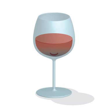 Beyaz arkaplanda izole edilmiş kırmızı şarap kadehi 