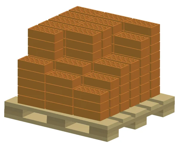 Bricks Pile Palette — Stock Vector