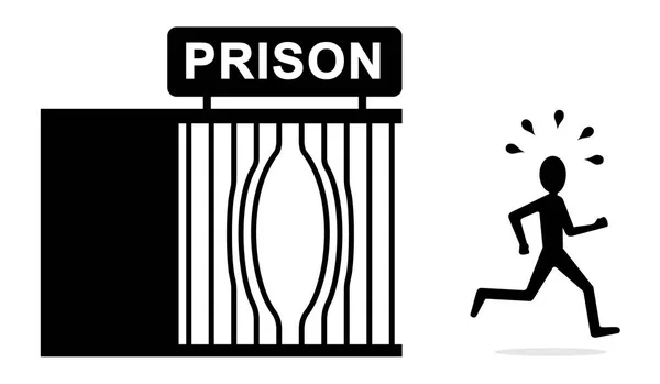 A prisoner escapes from prison jailbreak Vector Image