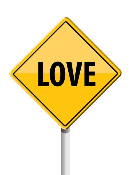 Желтый Знак Словом Любовь — стоковый вектор