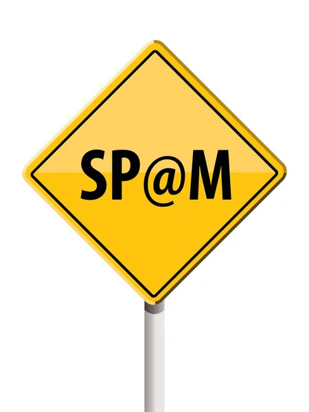 Желтый Дорожный Знак Спамом — стоковый вектор