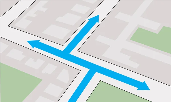 Hoja Ruta Con Flechas Dirección Azul — Archivo Imágenes Vectoriales