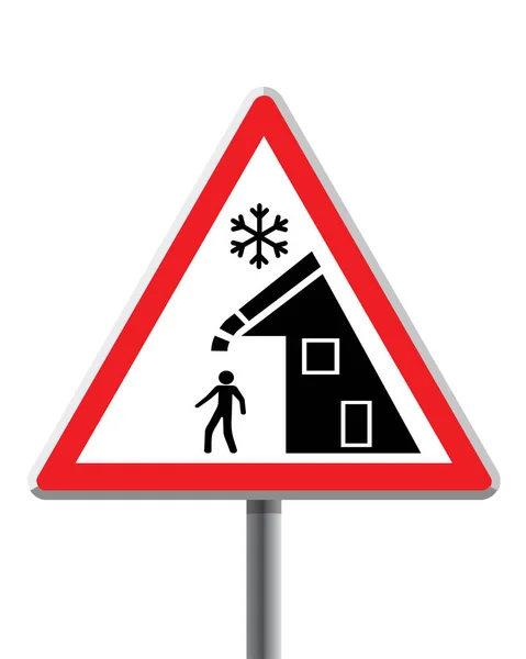 Fallendes Eis Und Schnee Straßenschild Style — Stockvektor