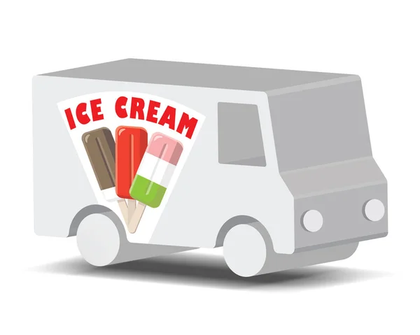 아이스크림 트럭은 배경에 고립되어 — 스톡 벡터