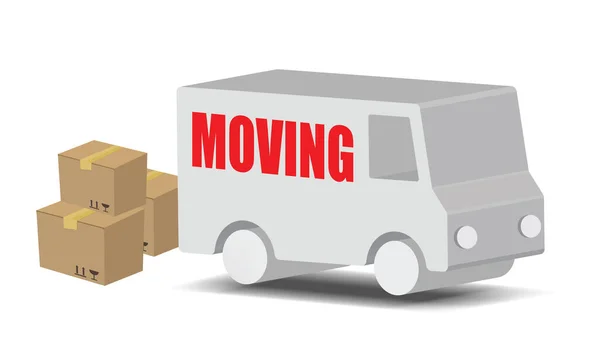 Moving Van Boxes — Stock Vector