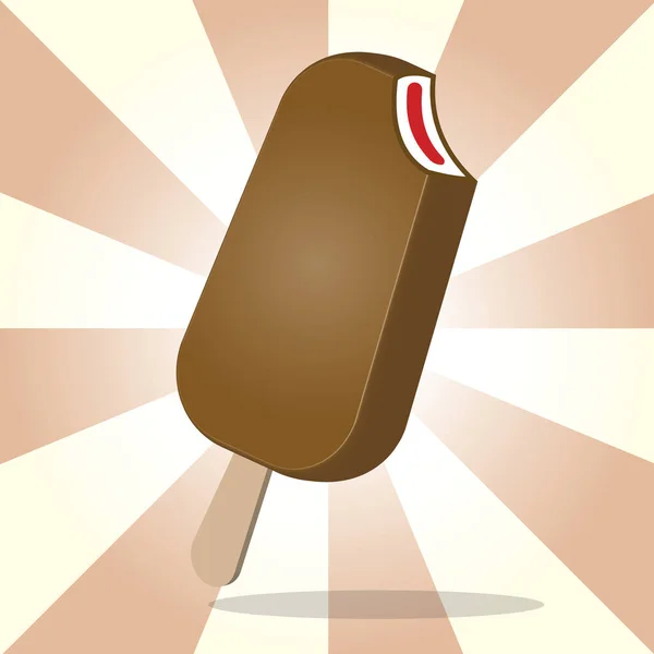 Шоколадное Мороженое Ванильным Кремом Клубничной Начинкой — стоковый вектор