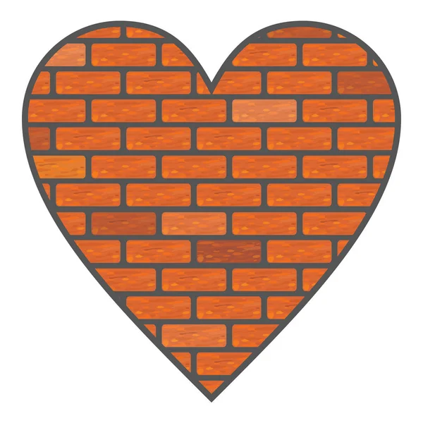 Heart Made Bricks — Stock Vector