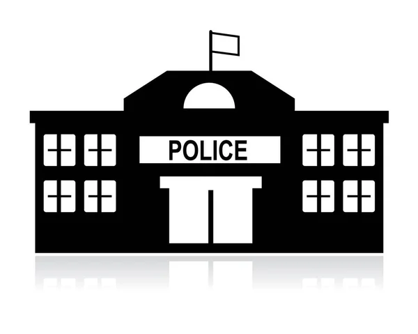 Comisaría Policía Blanco Negro — Vector de stock